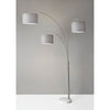 Bowery 3-Arm Arc Lamp Brushed Steel