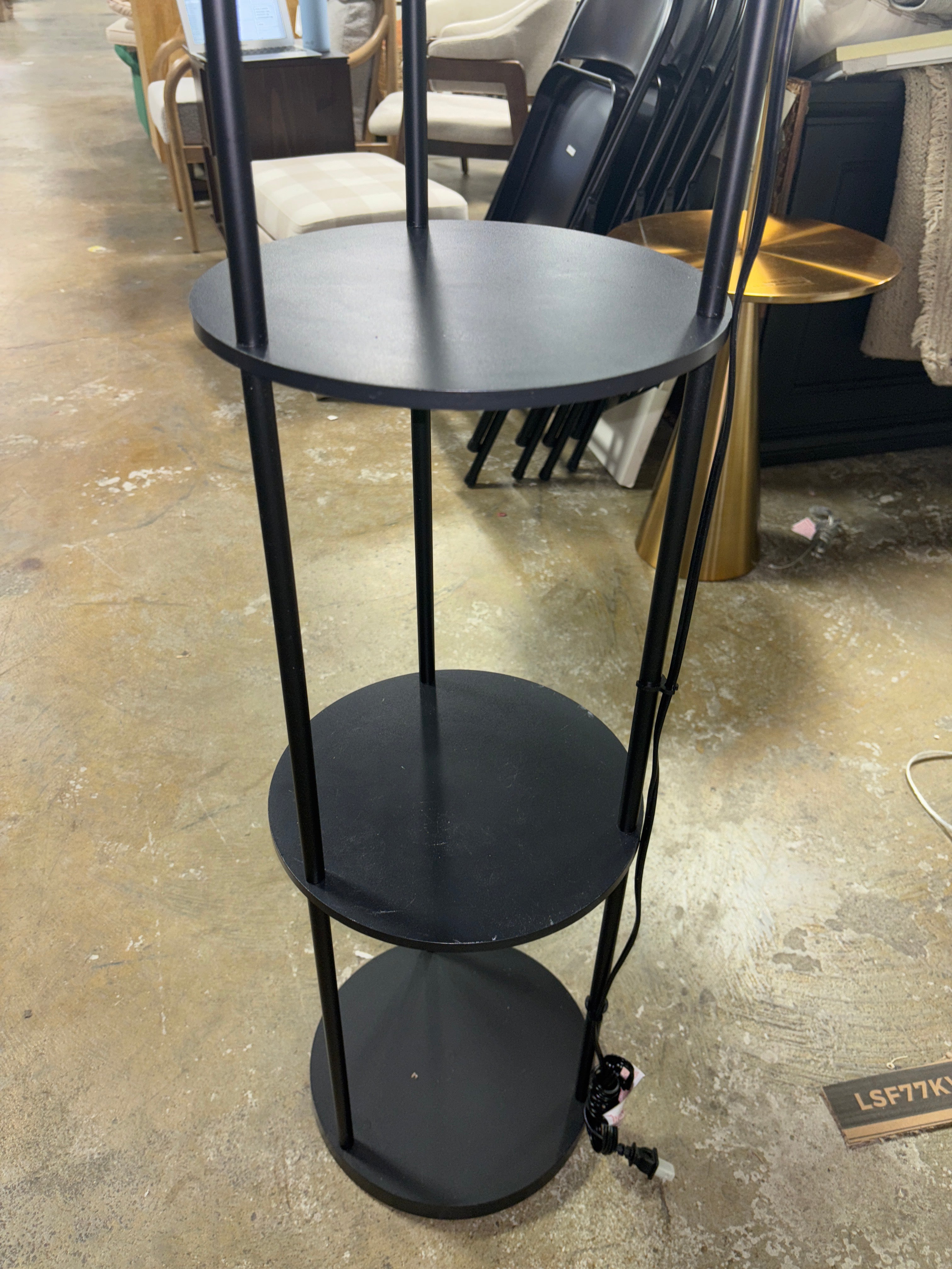 56" x 11" Shelf Floor Lamp - Black SHOWROOM ITEM