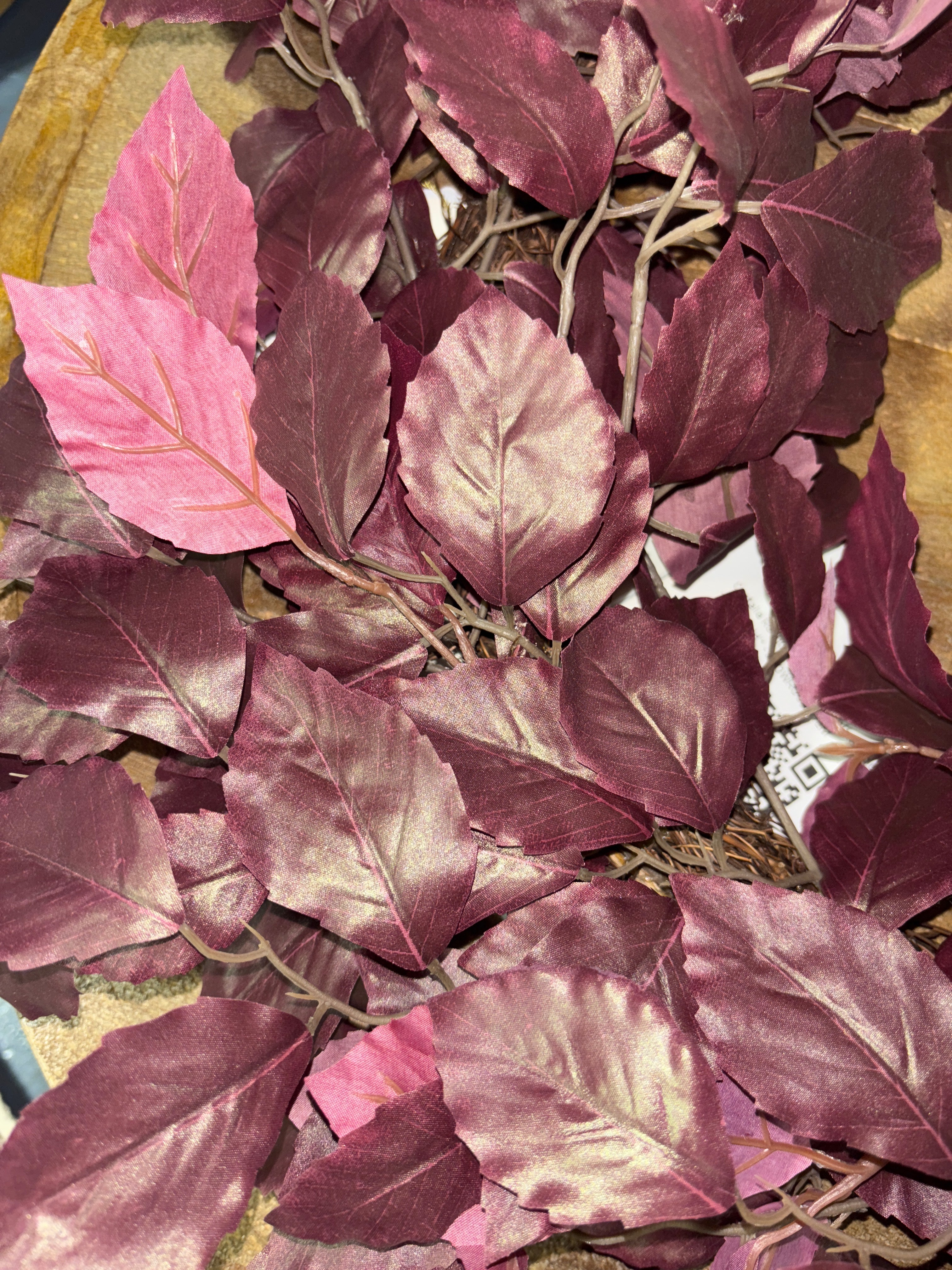 Studio McGee Artificial Leaf Wreath Arrangement Burgundy - Threshold - SHOWROOM ITEMm
