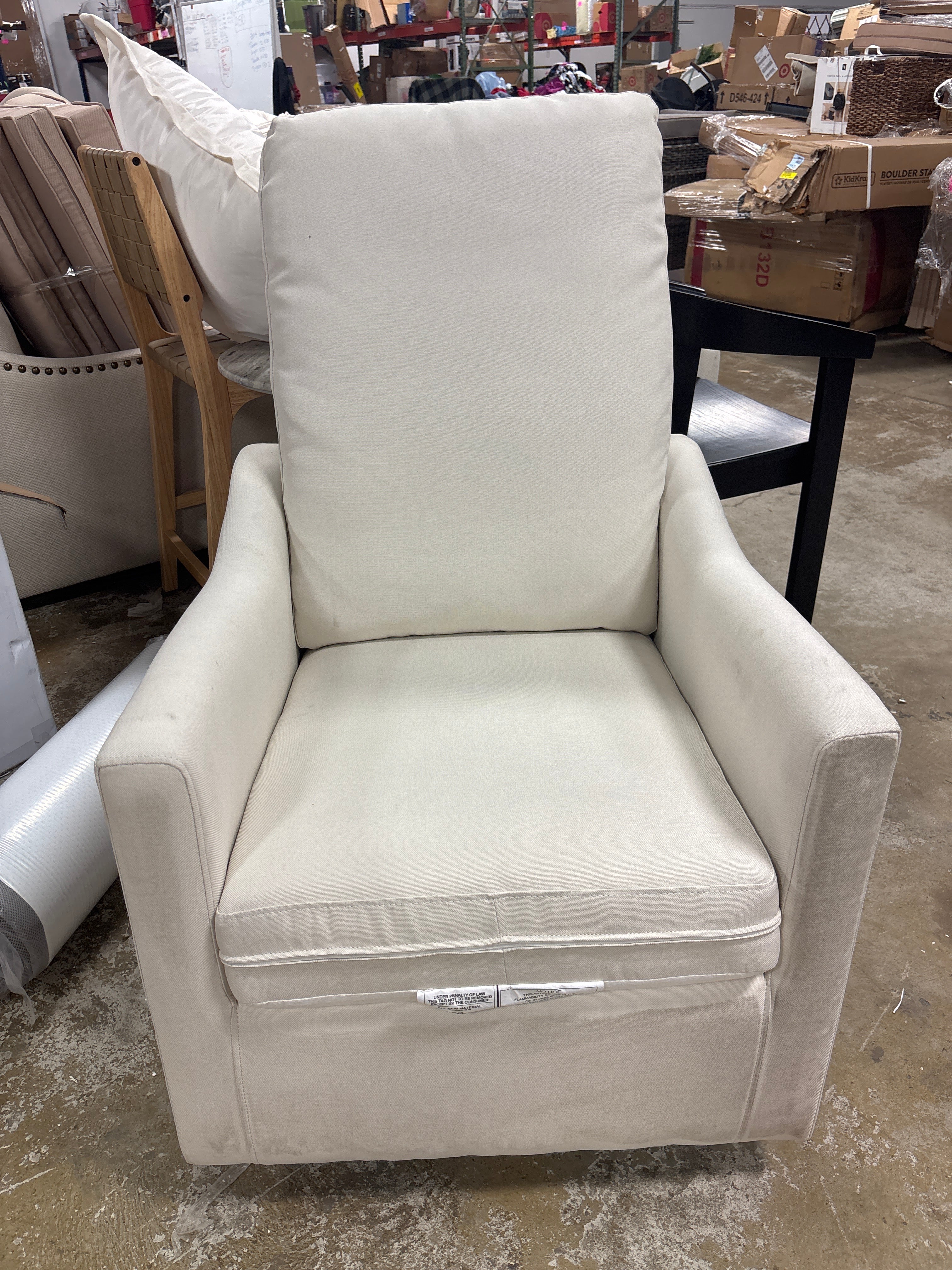 Delta Children Adley Nursery Glider Swivel Chair - Cream SHOWROOM ITEM
