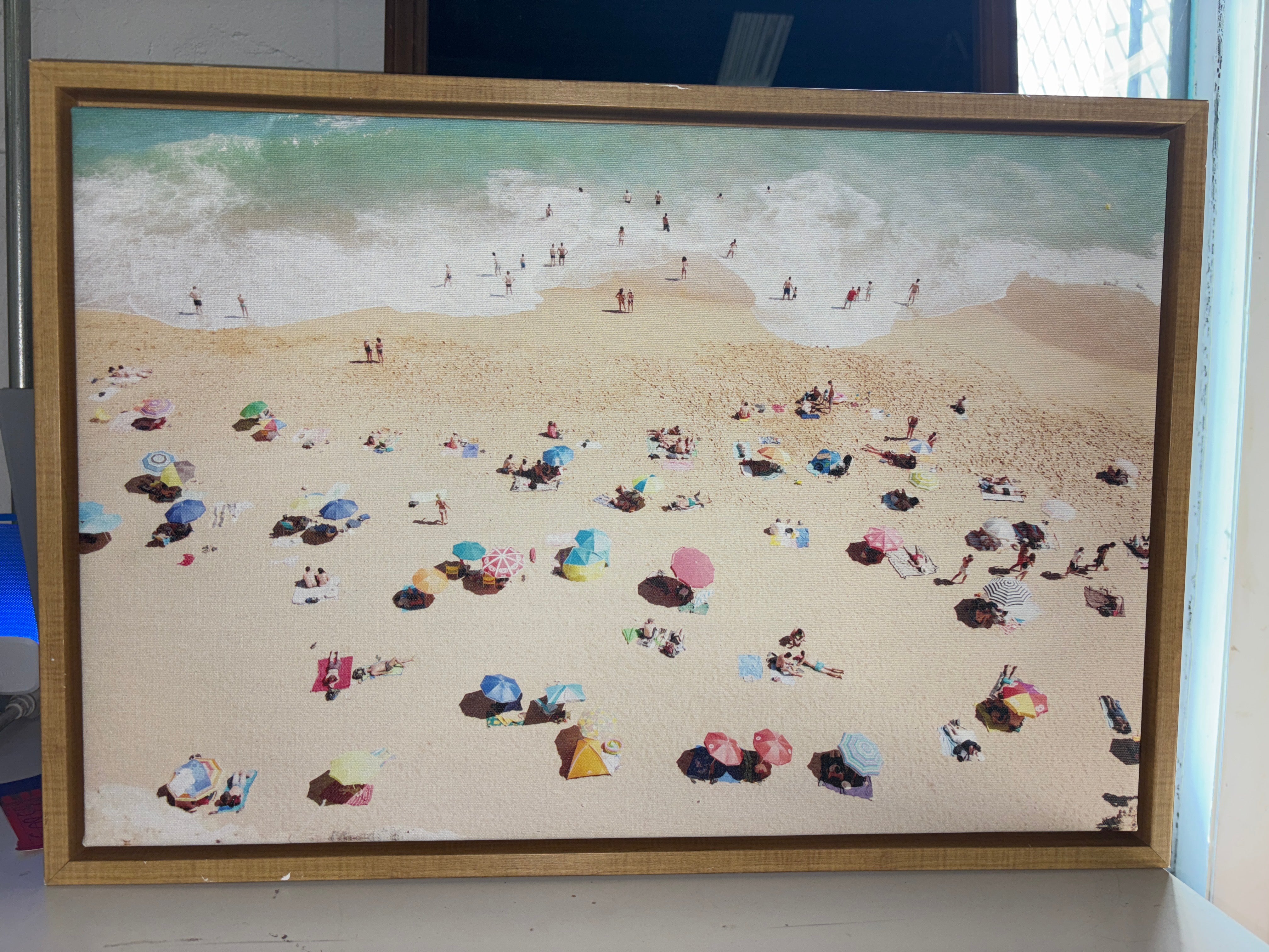 23" x 16" Seaside 1 Beach Framed Canvas Wall Art SHOWROOM ITEM