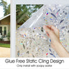 3D Etched Floral Decorative Privacy Window Decal (Set of 2)