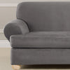 SureFit Ultimate Stretch Suede 4 Piece T Cushion Sofa Slipcover - Slate Gray