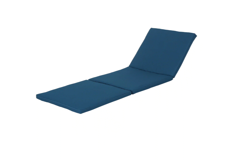 Caesar Blue Outdoor Water Resistant Chaise Lounge Cushion