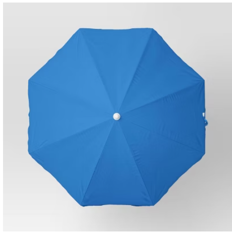 Round Outdoor Patio Beach Umbrella Blue