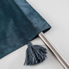 Boho Velvet Handmade Tassel Curtain Room Darkening Thermal Insulated Window Curtains - Peacock Blue
