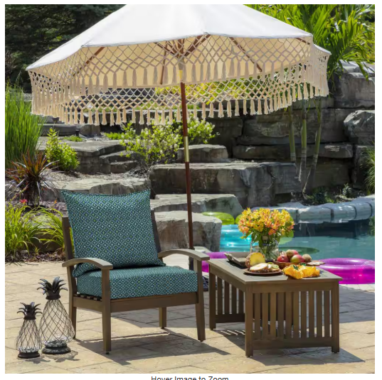 2-Piece Deep Seating Outdoor Lounge Chair Cushion in Sapphire Alana Tile