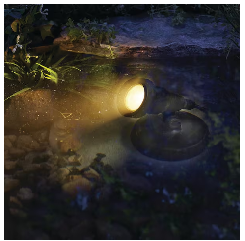 450 Lumen 1-Light Integrated LED Black Low Voltage Pond Light