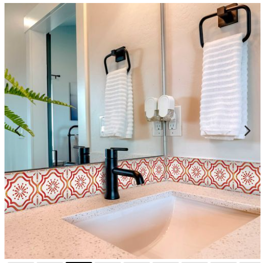 Orange and Red Pattern Backsplash Tile Stickers