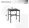 Black Patio Square Metal Bar Height Outdoor Dining Table