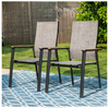 Black Stackable Lightweight Aluminum Patio Outdoor Dining Chair (2-Pack)
