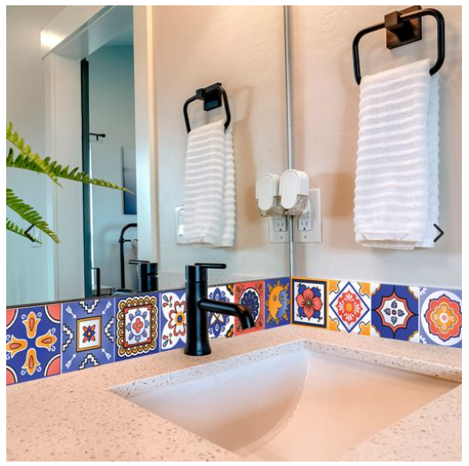 Colorful Backsplash Low-Maintenance Wall Tiles Easy to Install Stickers