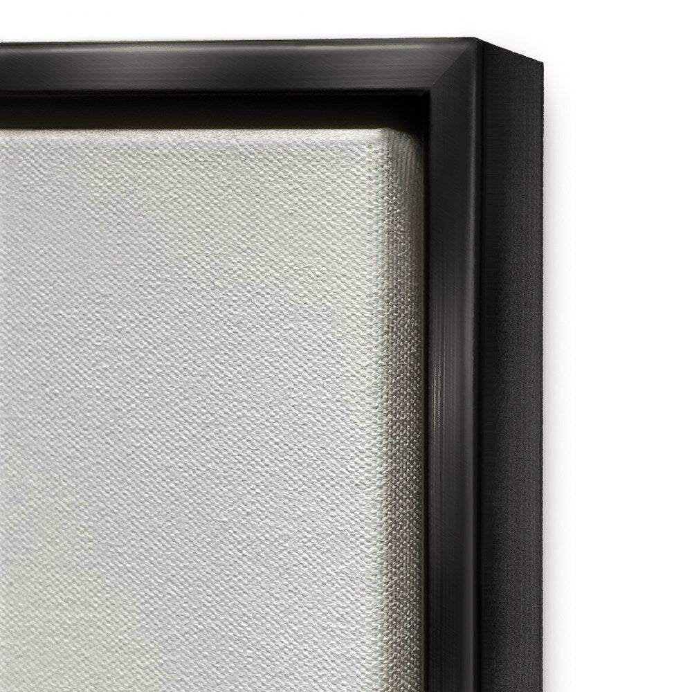 Abstract Contemporary Black Floral Design Matisse Typography Floater Frame - Black