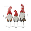 3 Piece Metal Christmas Gnome Yard Stake or Standing Decor or Wall Decor Set