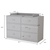 6-Drawer Dresser Change Table With Large Storage Space Chest Cabinet - White