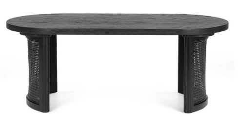 Black Oval MDF Pedestal Coffee Table LEGS ONLY