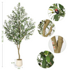 1PC Artificial Olive Trees, Tall Plant Potted Tree with White Planter