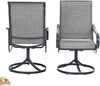 Black Swivel Textilene Metal Patio Outdoor Dining Chair (2-Pack)