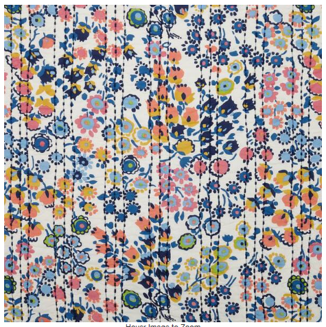 Petite Floral Blue Cotton Standard Sham