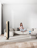 120°Oscillating Bladeless Fan for Bedroom, 25dB Quiet DC Motor, Standing Fan with Remote, 12 Hyper Wind Speeds - Gold