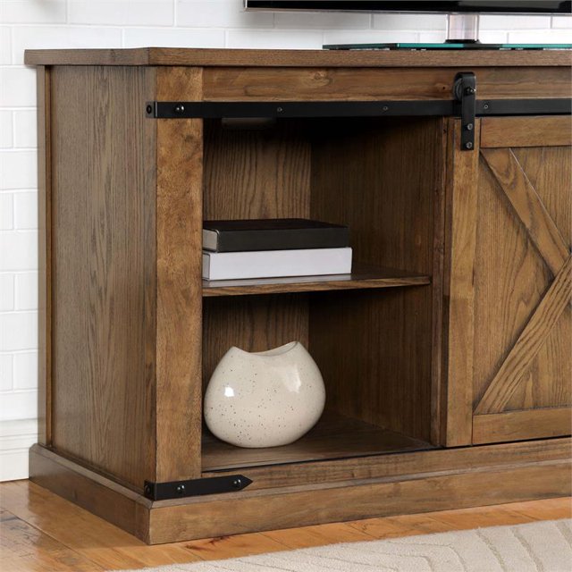 Birch Wood TV Stand in Dark Oak