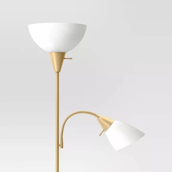Torchiere with Task Light Floor Lamp