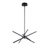 4-Light Modern Aluminum Dimmable LED Linear Sputnik Chandelier for Dining Room - Black