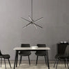 4-Light Modern Aluminum Dimmable LED Linear Sputnik Chandelier for Dining Room - Black