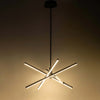 4-Light Modern Aluminum Dimmable LED Linear Sputnik Chandelier for Dining Room - Black
