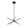 4-Light Modern Aluminum Dimmable LED Linear Sputnik Chandelier for Dining Room - Black