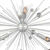 4 Light Sputnik Chandelier in Silver Finish and Clear Crystals