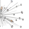 4 Light Sputnik Chandelier in Silver Finish and Clear Crystals