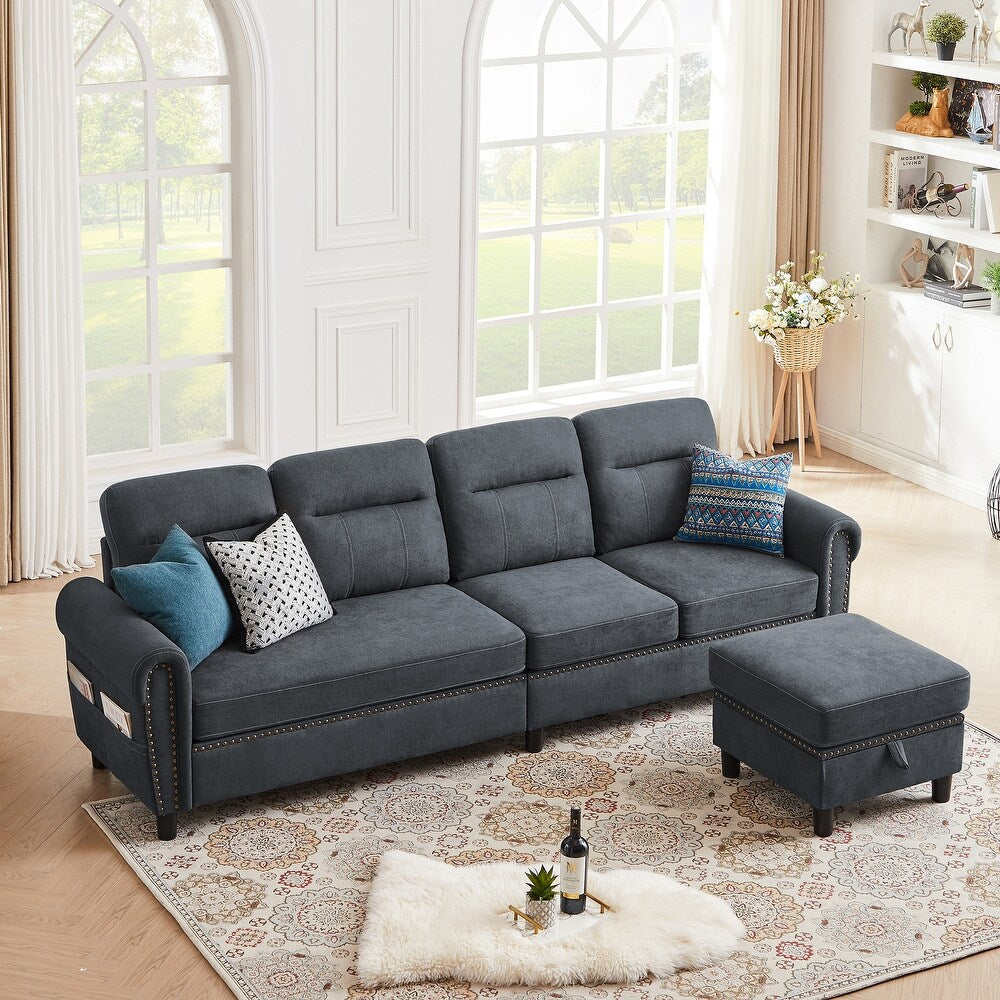 4 Seater L Shaped Reversible Sectional Sofa, final cut