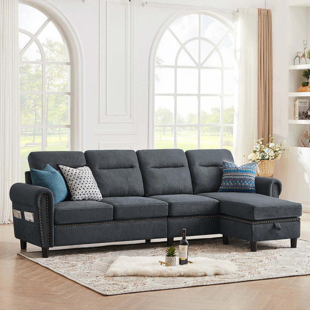 4 Seater L Shaped Reversible Sectional Sofa, final cut