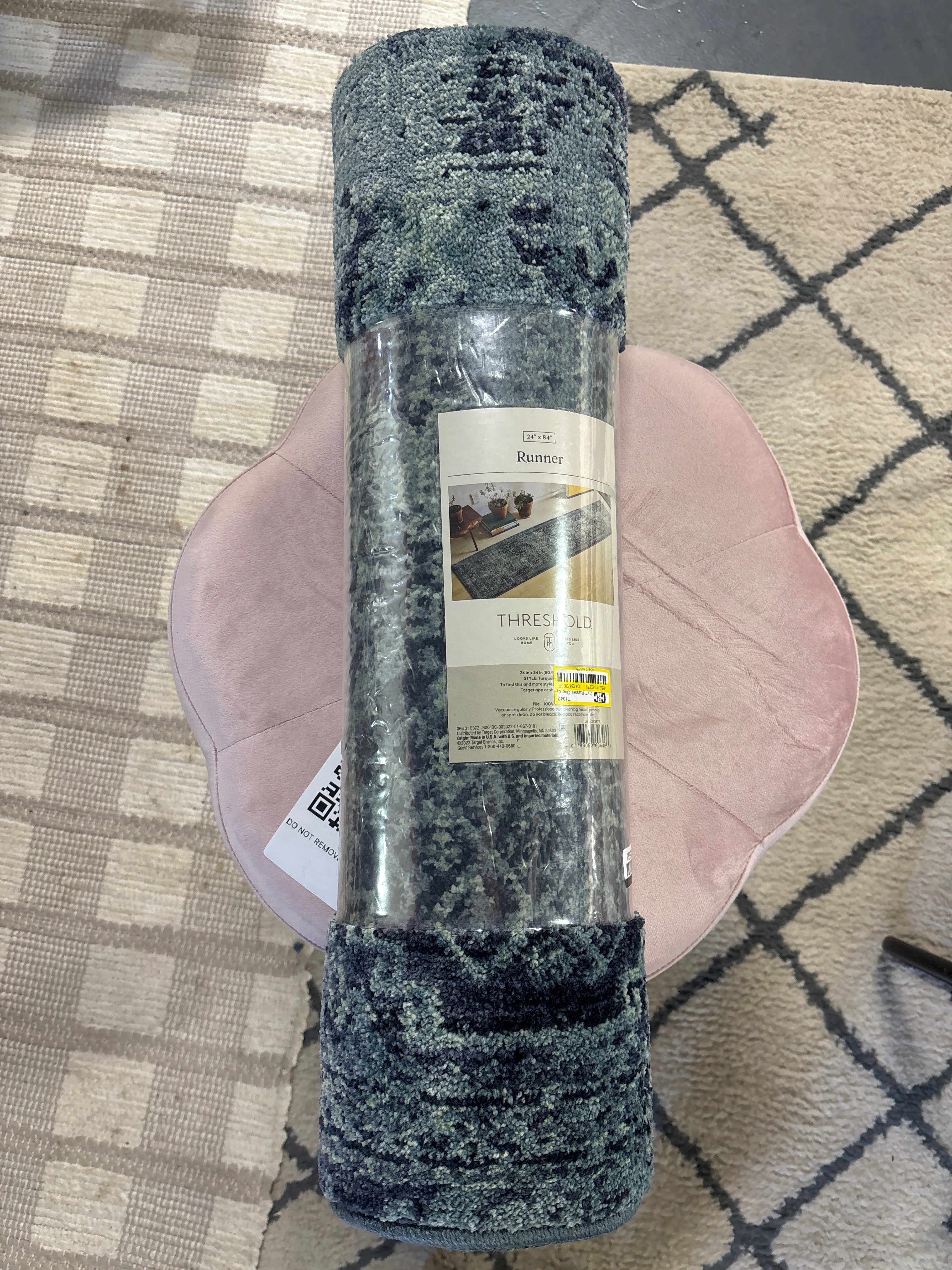 2'x7' Overdyed Persian Area Rug - Turquoise SHOWROOM ITEM