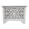 2-Drawers Antique White Wooden Nightstand