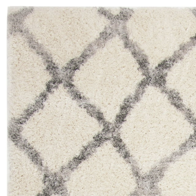 Berber Shag Collection BER215B Ivory / Grey Rug