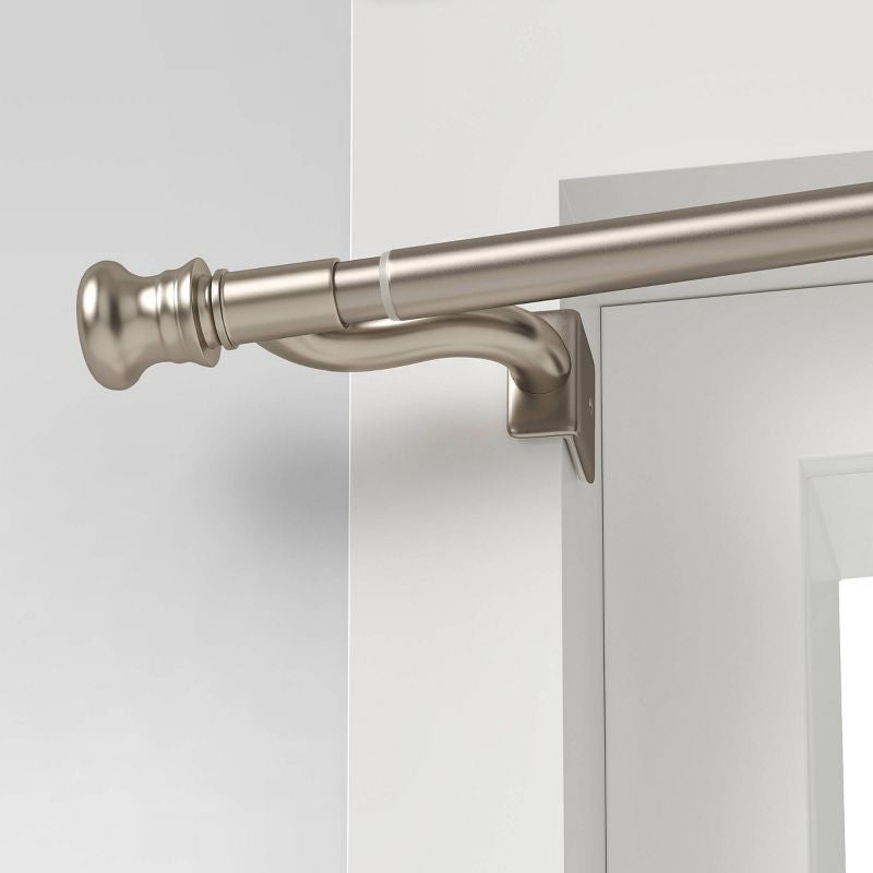 Twist and Shout Easy Install Curtain Rod Brushed Nickel