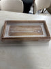 (Set of 2) Brown Wood Decorative Tray with White Wash SHOWROOM ITEM