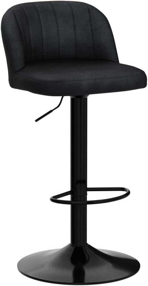 Adjustable Bar Stools 1-Piece, Velvet Counter Height Barstool, Upholstered Kitchen Stool with Swivel Seat, Steel Frame, Footrest
