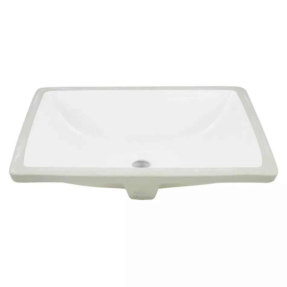 Avalon Rectangular Porcelain Undermount Bathroom Sink - White
