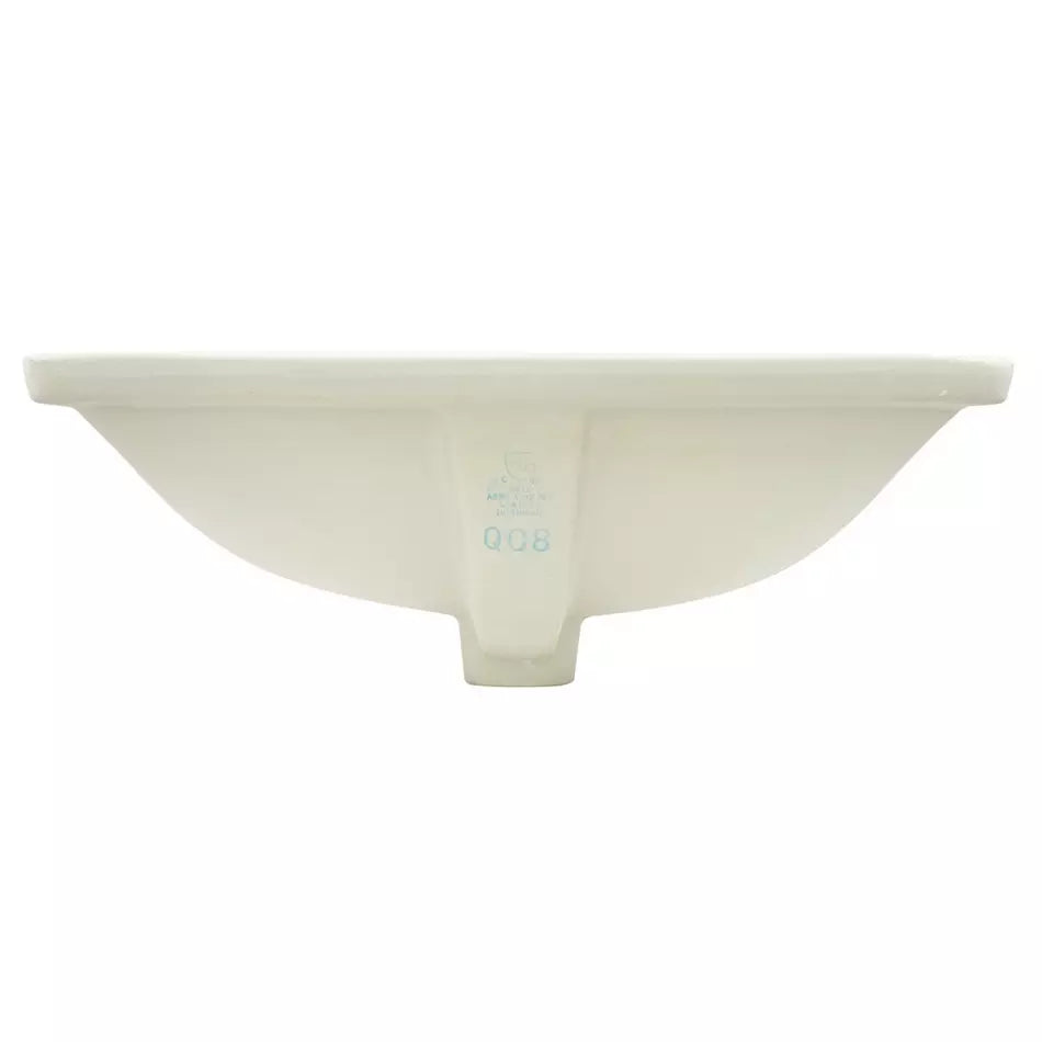 Avalon Rectangular Porcelain Undermount Bathroom Sink - White