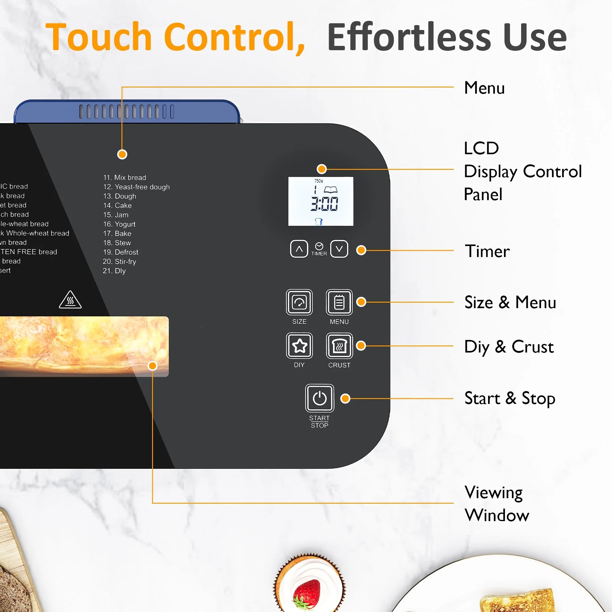 Bread Maker Digital Touch Panel Blue – Salvage & Co Indy