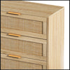 6-Drawers Rattan Storage Cabinet Rattan Drawer, Natural