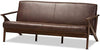 Bianca Faux Leather Sofa in Walnut/Black