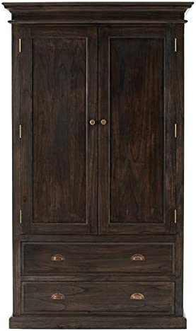 Solid Wood Wardrobe in Black Wash