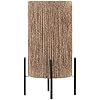 Kai Coastal Minimalist Rattan LED Table Lamp Modern Contemporary Bedside Desk Nightstand Lamp, Brown