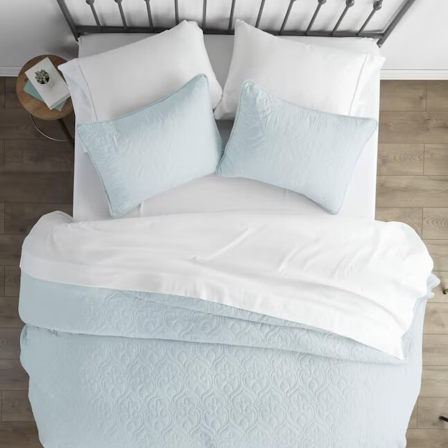 3 -Piece Pale Blue King/California king Quilt Set