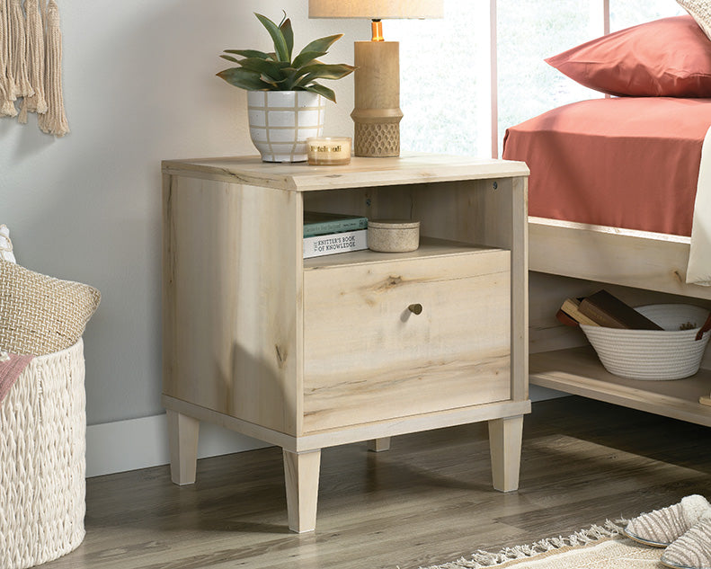 1-Drawer Night Stand with Open Shelf Storage