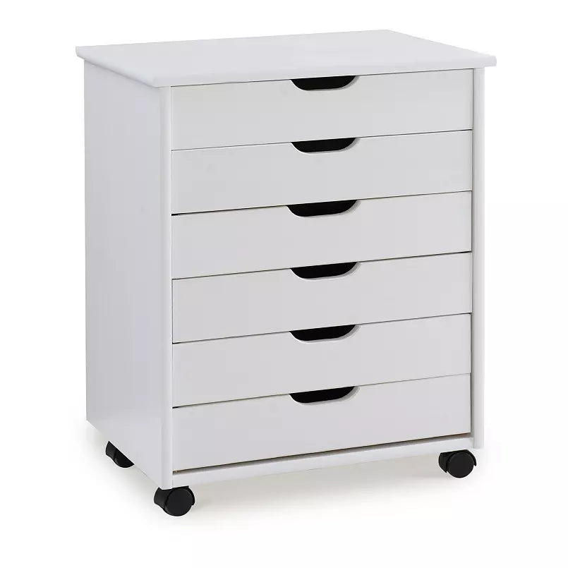 Cary Wide 6-Drawer Rolling Storage Cart